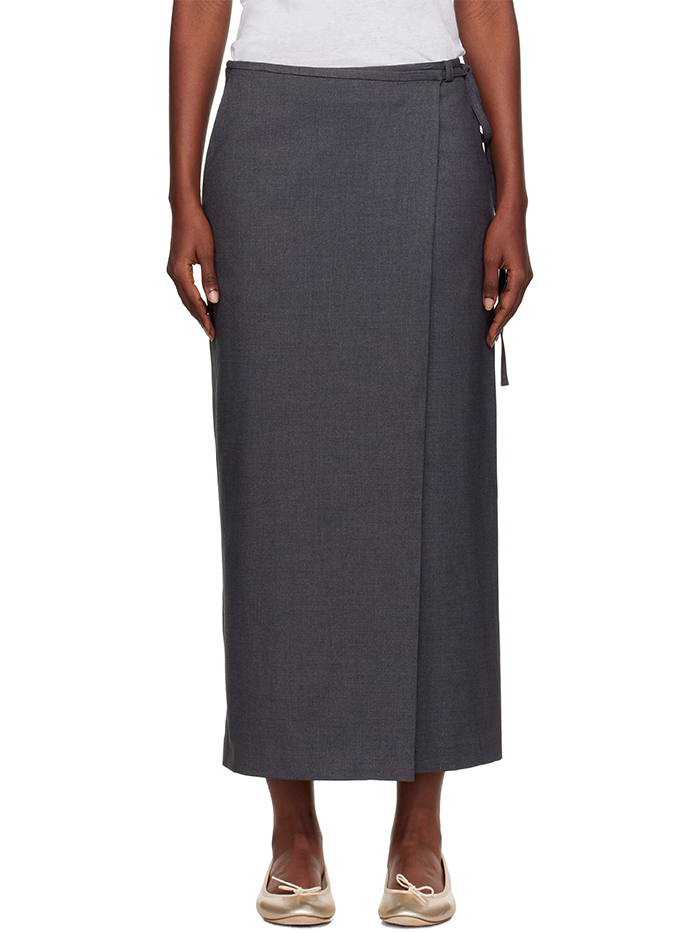 Dunst, Gray Wrap Maxi Skirt