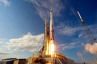 A ULA Atlas 5 rocket launches the U.S. military's SBIRS GEO-2 missile defense satellite into orbit from Florida on March 19, 2013.