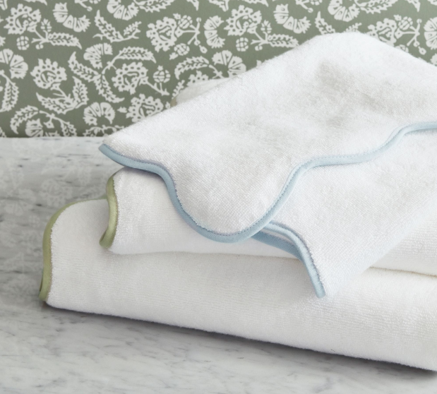 Pottery Barn scalloped hand towels