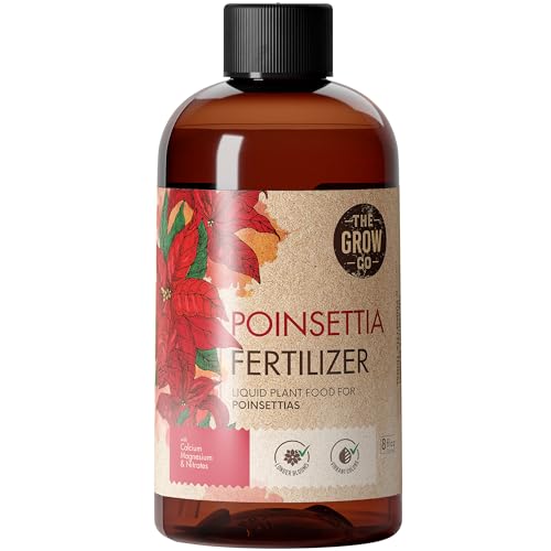 8oz Poinsettia Fertilizer - Easy to Use Poinsettia Plant Food - Keeps Your Christmas Flowers Fresh, Colorful &amp;amp; Vibrant All Holiday Seasion - Ideal Fertilizer for Long-Lasting Christmas Flower Decor