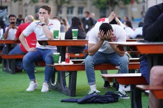 England fans in Trafalgar Square reacted to the opener