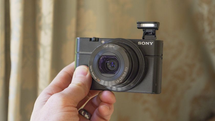 Sony Cybershot RX100 point-and-shoot camera in the hand