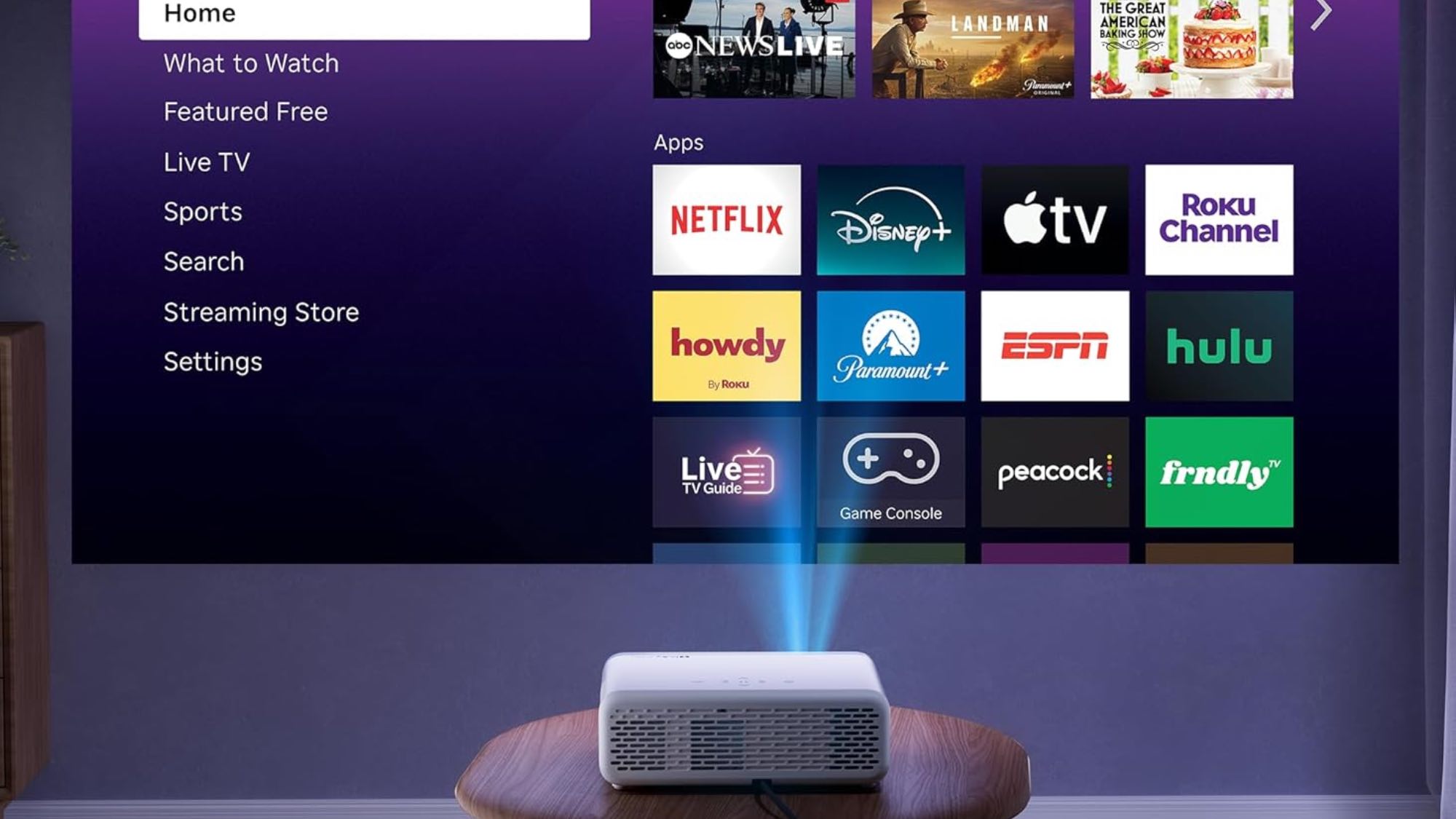 Aurzen Roku TV Smart Projector