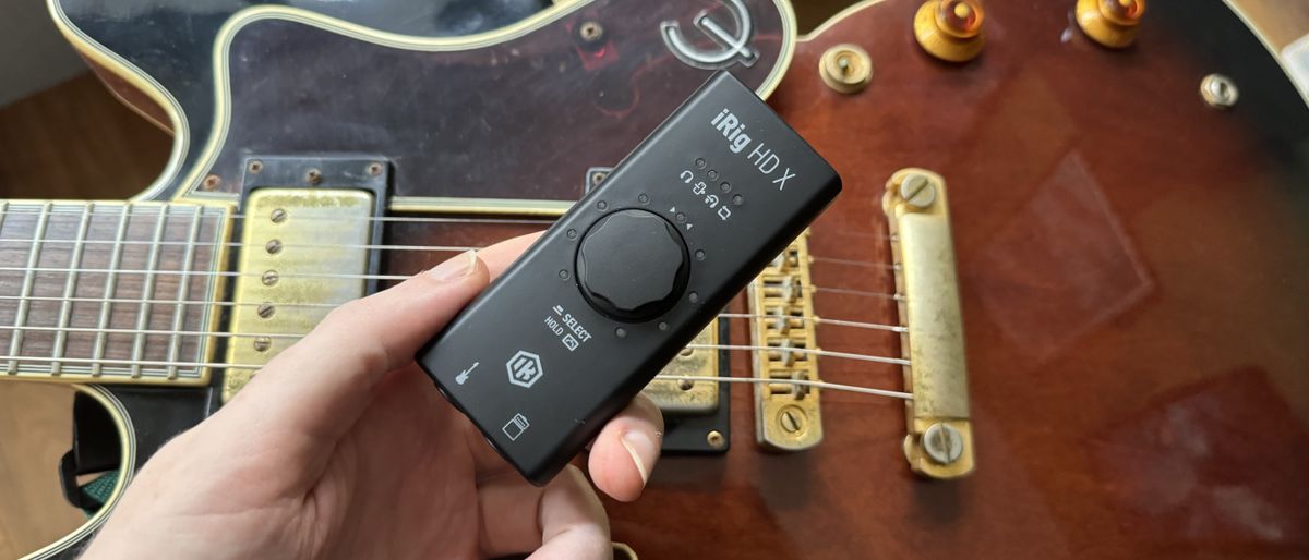 iRig HD X interface, with guitar and Garageband on iPad