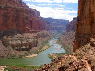 The Grand Canyon and Colorado River as seen from the Nakoweap granary overlook.
