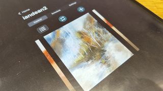 Vieunite Textura Digital Canvas review; a painting of a woodland on an ipad screen