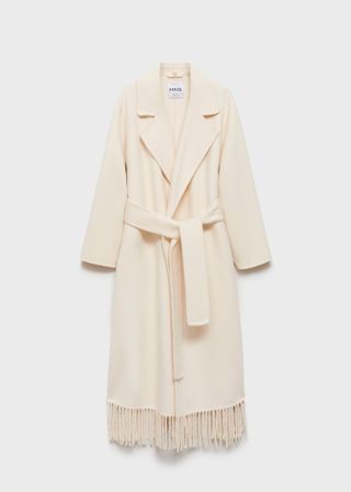 Fringe Wool-Blend Coat - Women | Mango Usa