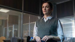 Ashleigh stands in the police station in Code of Silence