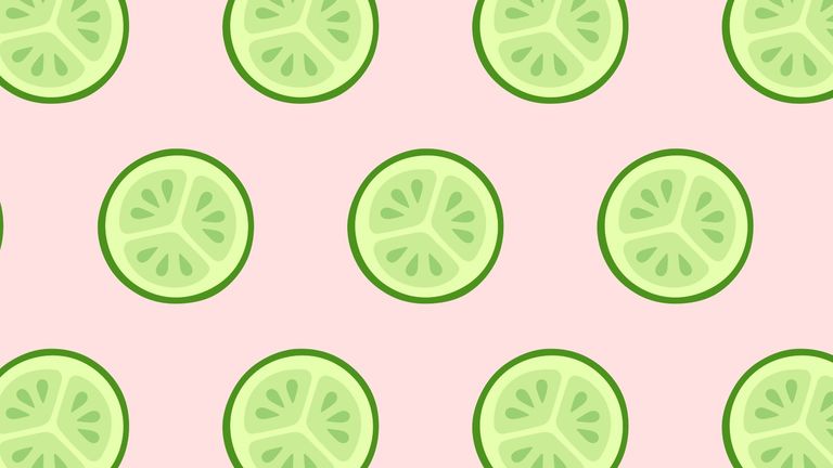 cucumber print on pink background