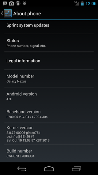 Sprint Galaxy Nexus update