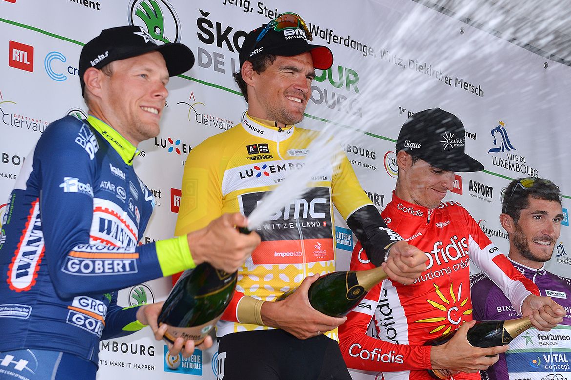 The podium celebration after the Tour de Luxembourg's final stage