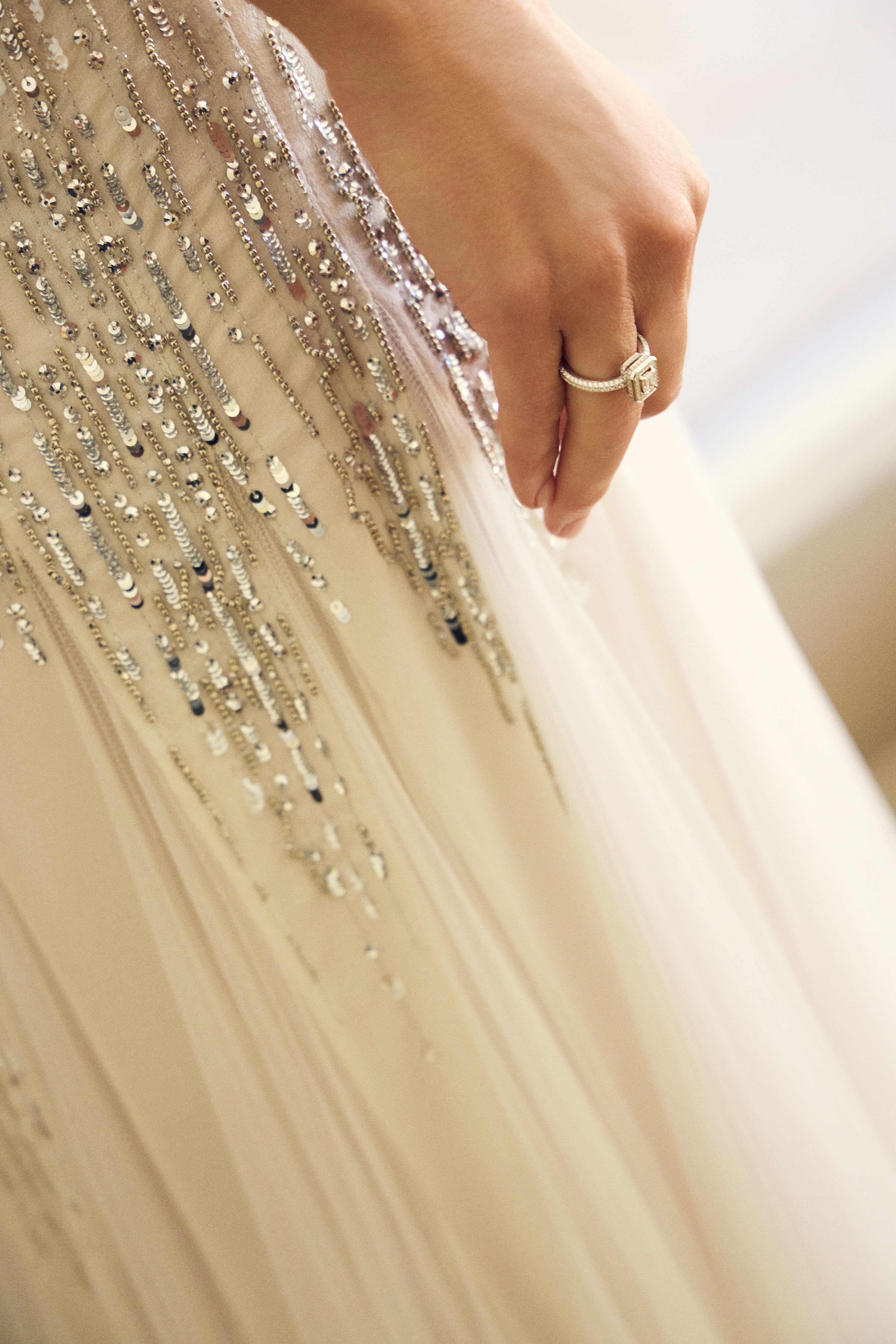 Rose Byrne getting ready for the 2026 Actor Awards in a white Chanel dress