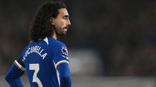 LONDON, ENGLAND - OCTOBER 21: Marc Cucurella of Chelsea in action during the Premier League match between Chelsea FC and Arsenal FC at Stamford Bridge on October 21, 2023 in London, England. (Photo by Michael Regan/Getty Images)