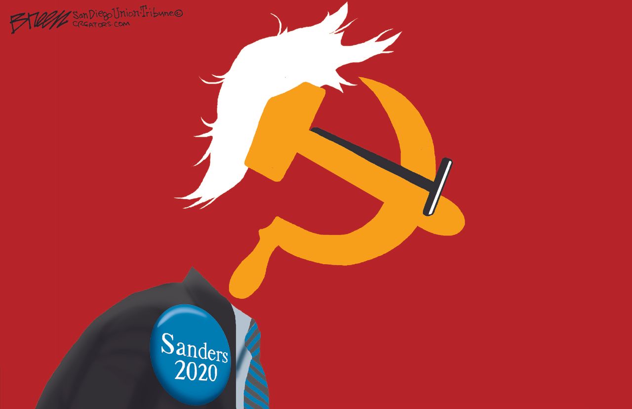 Political&amp;amp;nbsp;Cartoon&amp;amp;nbsp;U.S. Bernie Sanders 2020 presidential election socialism USSR&amp;amp;nbsp;