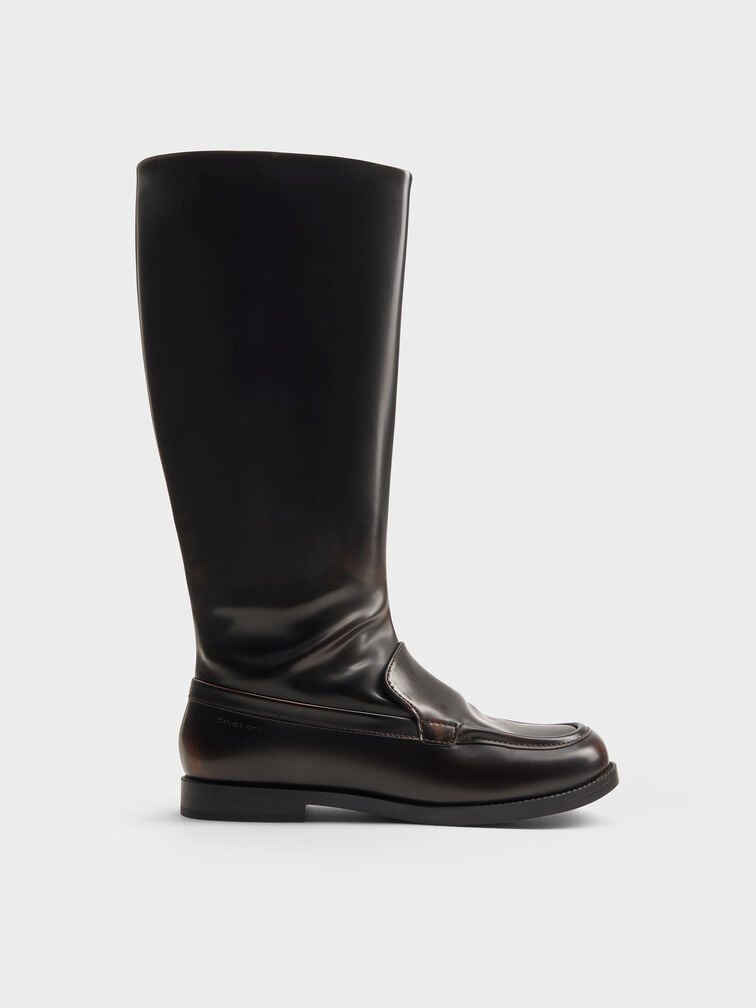 Side-Zip Knee-High Riding Boots