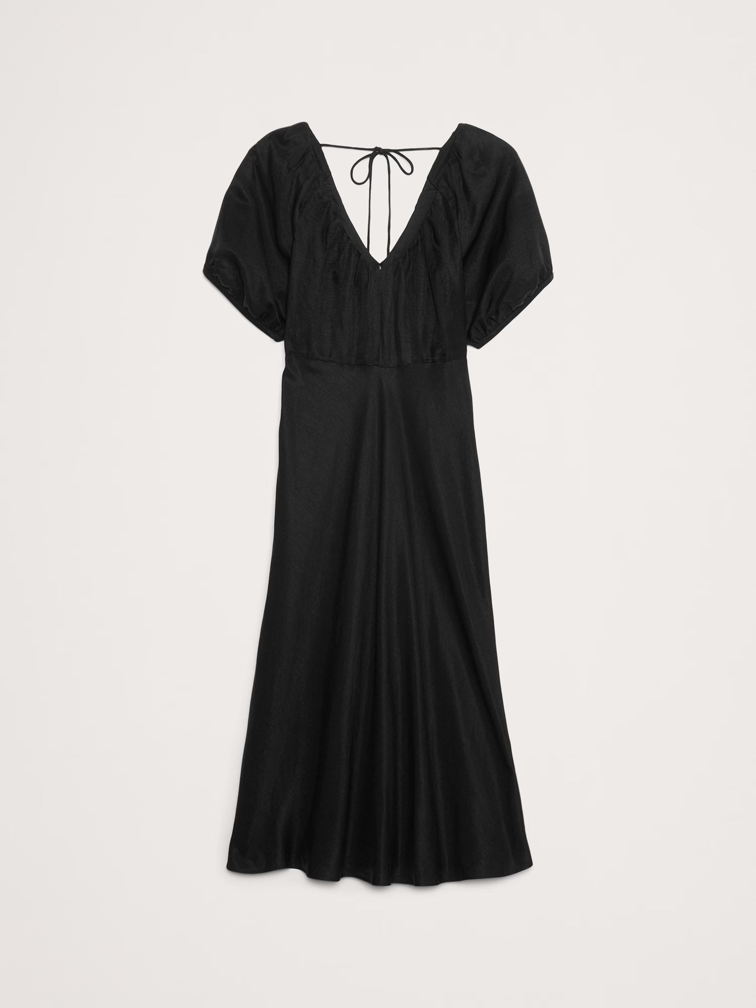 Banana Republic, Viscose-Linen Ruched Long Midi Dress