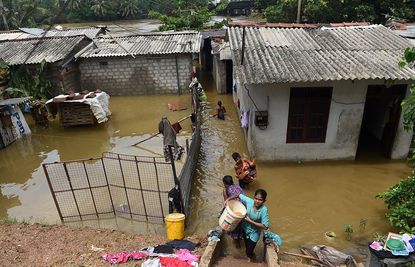 A village in Sri Lanka flooded by heavy rains