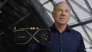 Nvidia mostrando la RTX 3090 Ti en el CES 2022