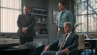 Drew Powell as Detective Tom Linehan, Jason Butler Harner as Detective Les Zoeller, Gareth Edwards as Detective Edmonds in episode 202 of Monsters: The Lyle And Erik Menendez Story