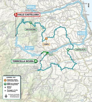 Tirreno-Adriatico stage 5 route map