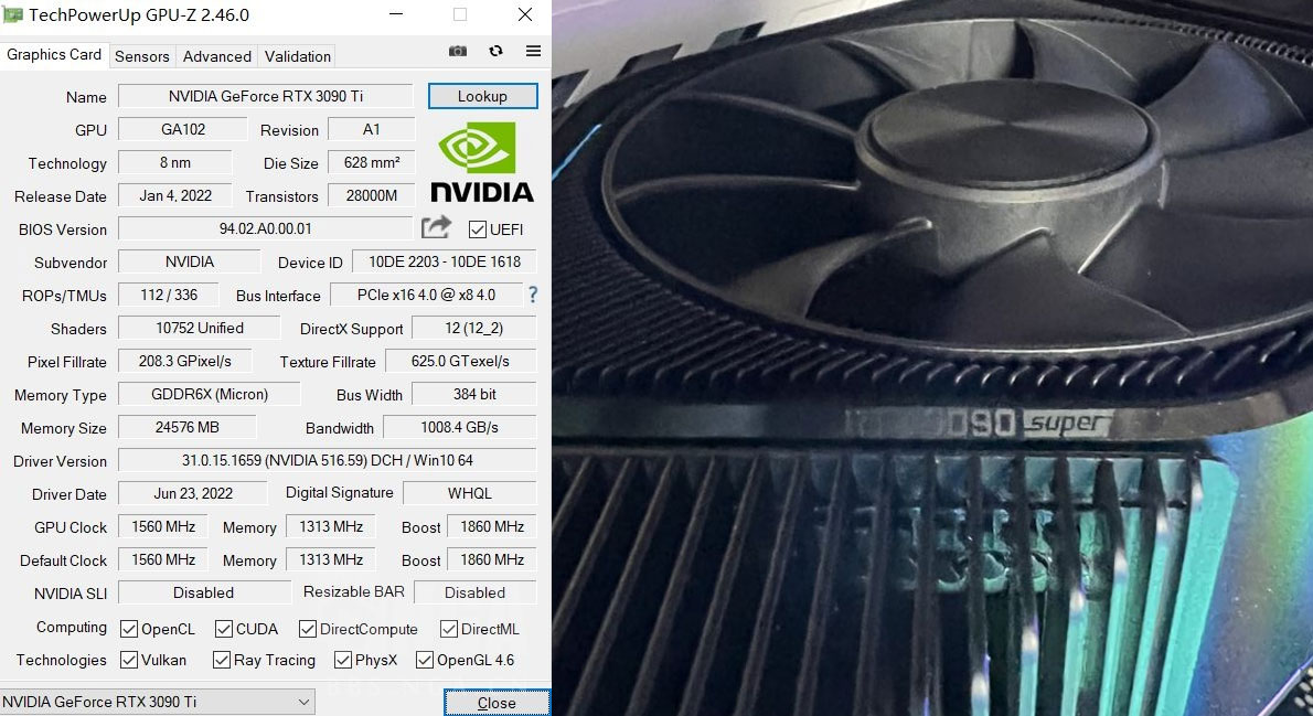 Allegedly a GeForce RTX 3090 Super