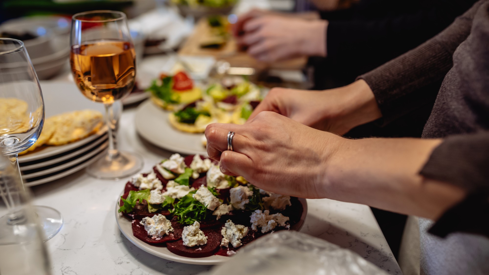 Cooking with a glass of wine 