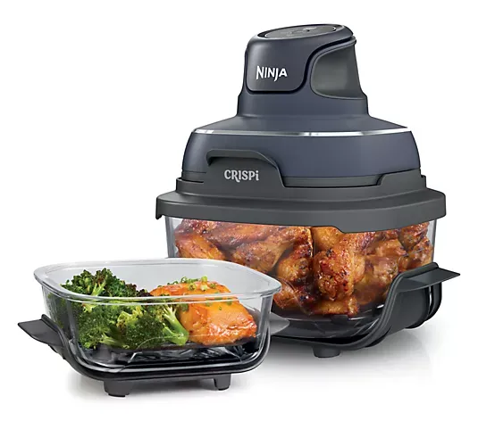 qvc, Ninja Crispi 4- in-1 Portable G lass Air Fryer Cooking System