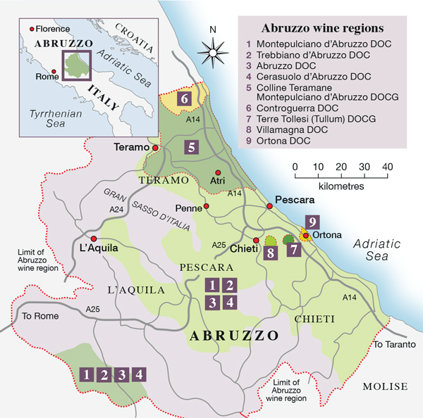 Abruzzo map