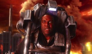 I Think You Should Leave Sam Richardson fights in a post apocalyptic mech suit