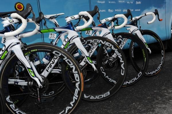The Movistar bikes lined up