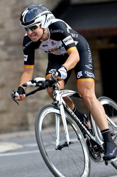 Robin Farina (NOW and Novartis) time trailing today but will wear her new national road race champ jersey tomorrow.