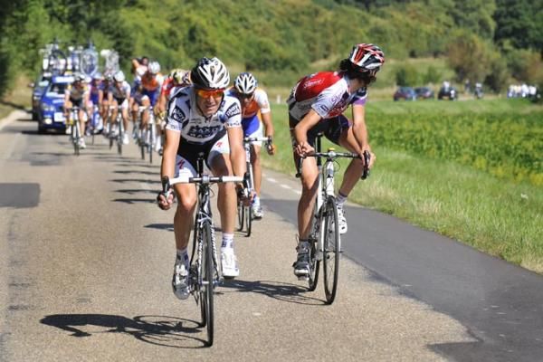 Lars Ytting Bak (Team Saxo Bank) leads the break.