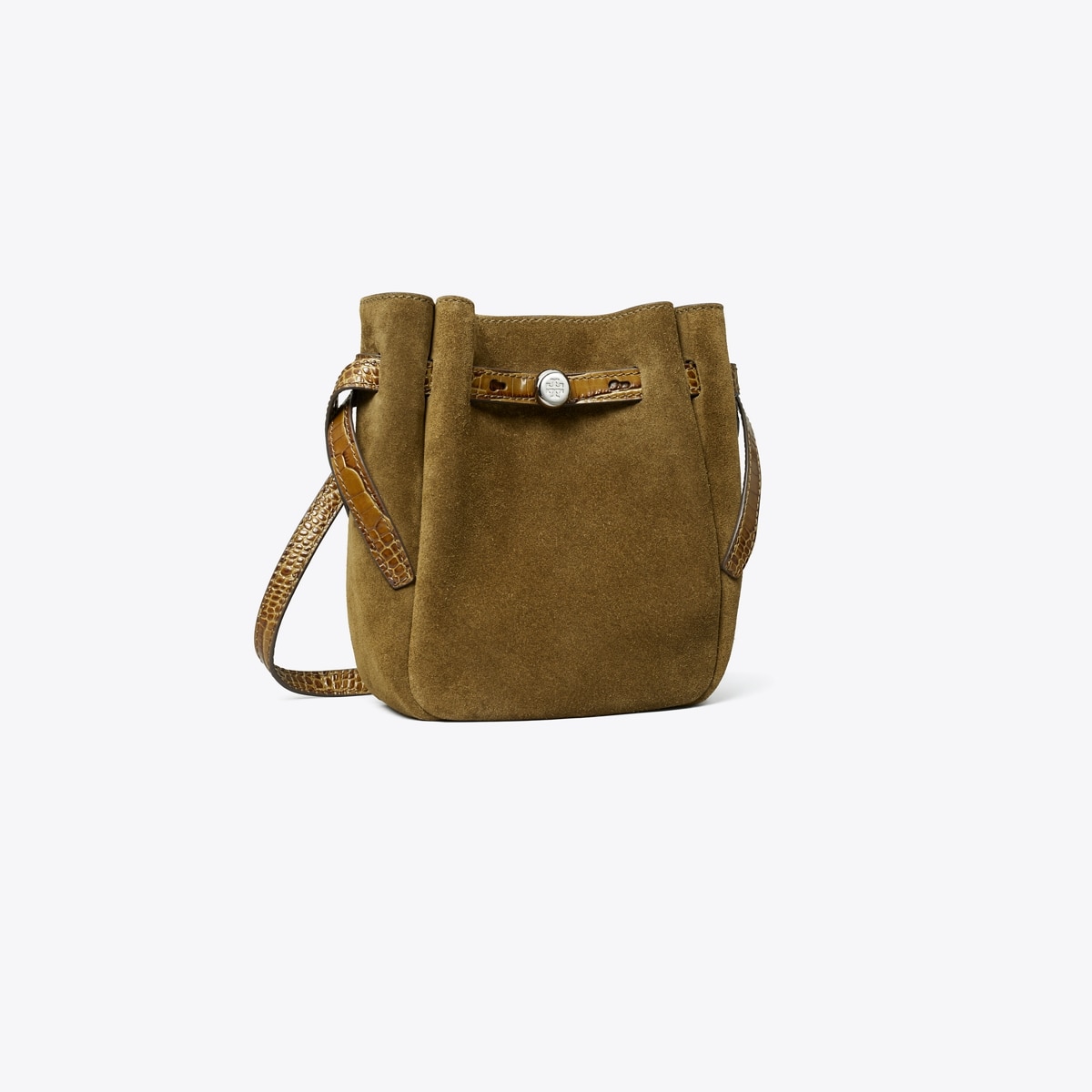 Small Romy Suede Crossbody in Green, Size Os