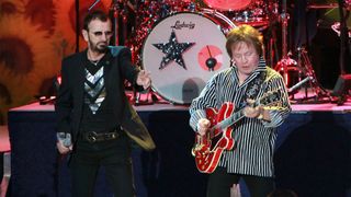 Rick Derringer performs with Ringo Starr & His All Starr Band at the Greek Theatre in Los Angeles, August 7, 2010.