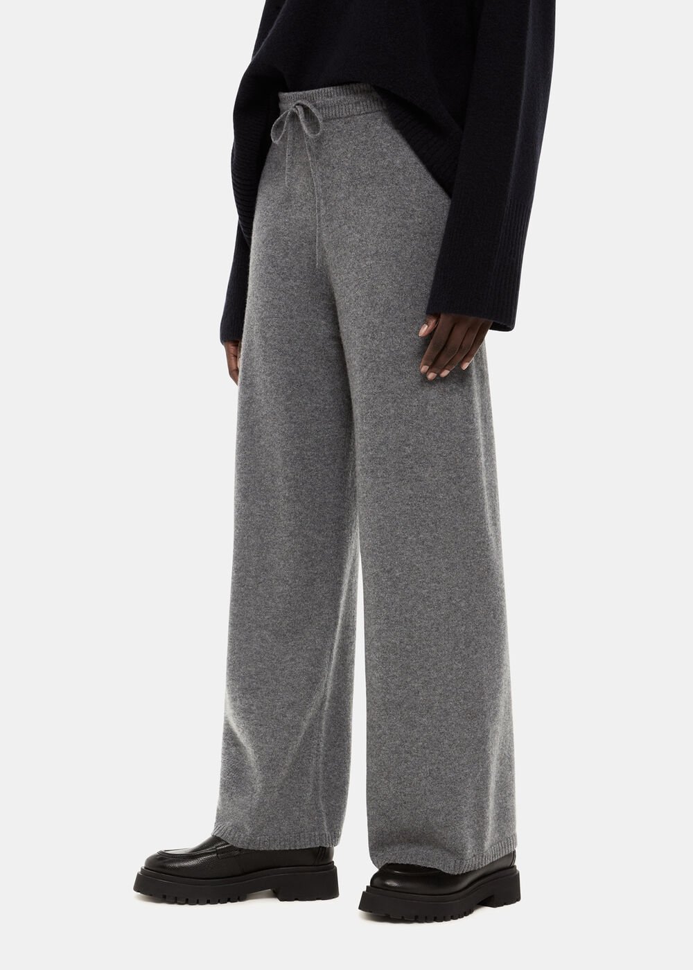 Grey Cashmere Straight Leg Jogger