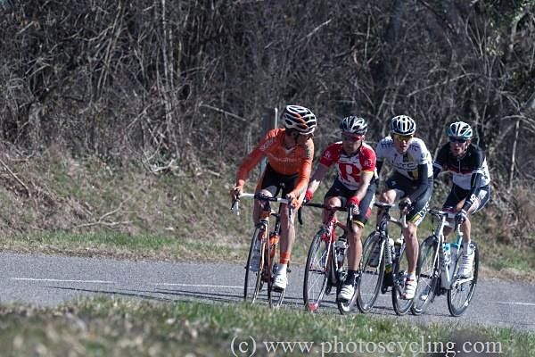 The peloton reaches the first climb of the day