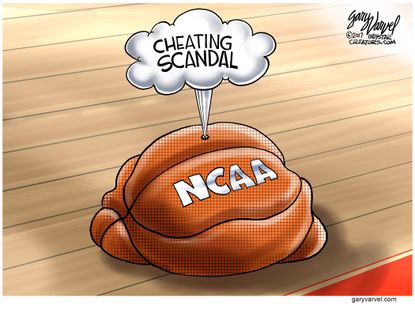 Editorial cartoon U.S. NCAA cheating scandal