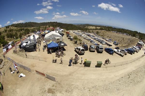 The view from above the race village