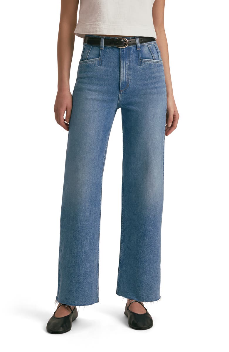 The Jordie Raw Hem Super High Waist Wide Leg Jeans