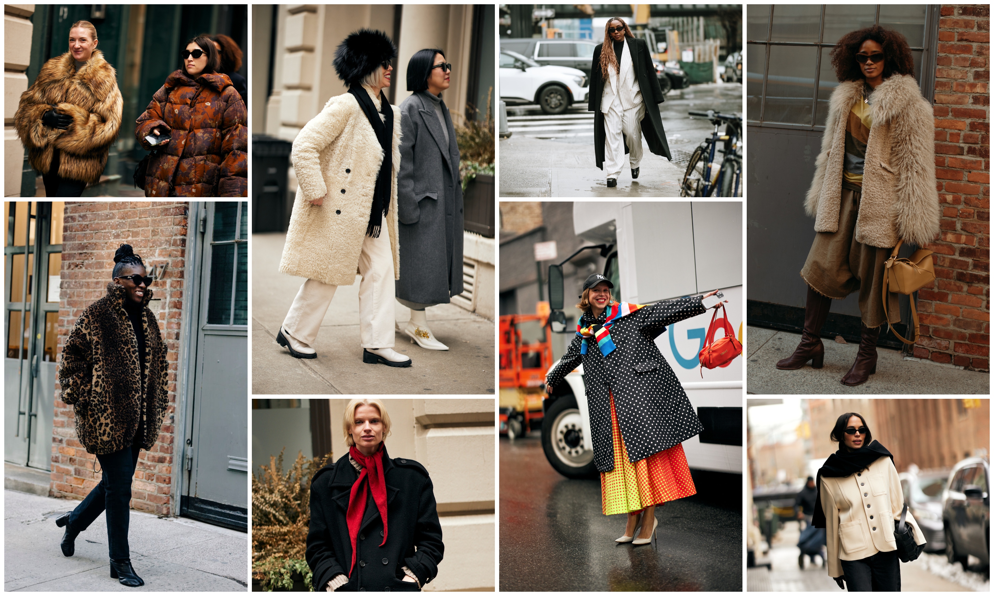 a collage of new york city women wearing winter 2025 and 2026 fashion trends 