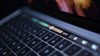 A close up of the Apple Touchbar on a MacBook