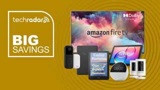 Collage of Amazon Devices on sale in Prime Big Deal Days, including Fire TV, Kindle, Fire tablet, Ring camera and Blink doorbell