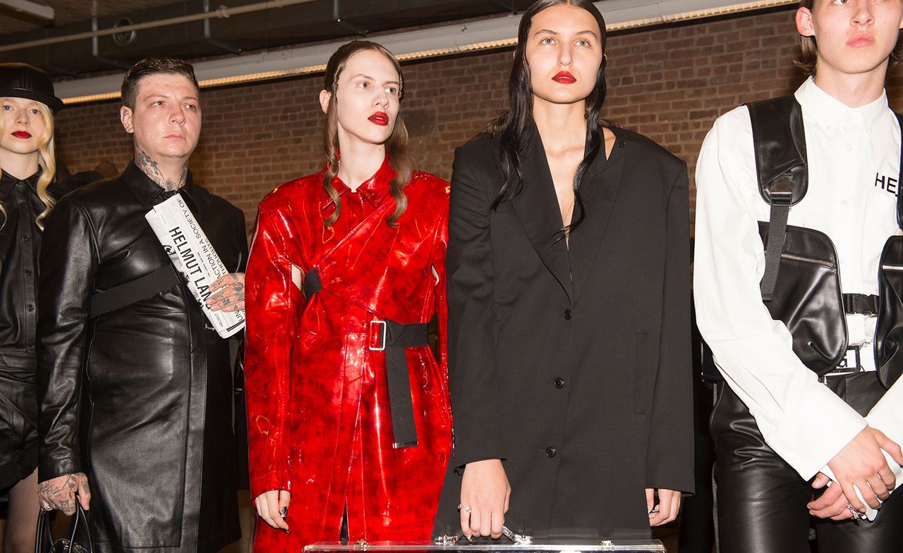 Models at Helmut Lang S/S 2018 fashion show