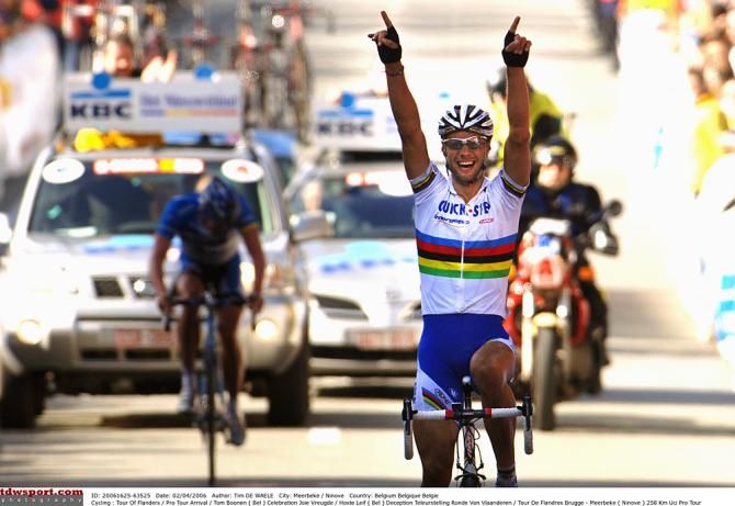 Tom Boonen wins the 2006 Tour of Flanders as world champion