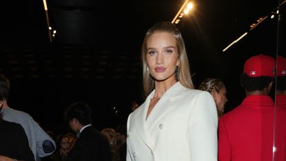 Pouf hairstyle...Rosie Huntington-Whitely at Milan Fashion Week