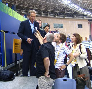 Tony Blair cycling Olympics 2008