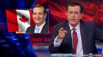 Stephen Colbert playfully mocks former Canadian Ted Cruz
