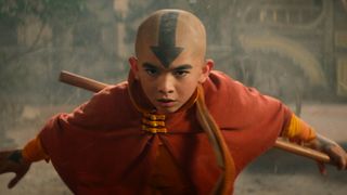 Aang holds a fighting stance in Netflix's Avatar: The Last Airbender live-action adaptation