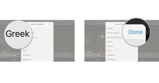 Tap on the subtitle,closed captioning, or audio description that you want, and then tap done.