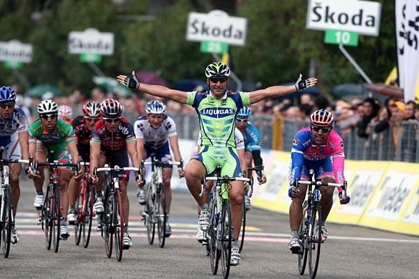 Chicchi could sit back and relax gliding over the finish line ahead of Napolitano and Cavendish.